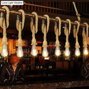 GobekUsa Industrial Hemp Rope Bronze Linear Bar Suspension Light Fixture