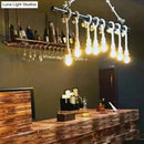 GobekUsa Industrial Hemp Rope Bronze Linear Bar Suspension Light Fixture