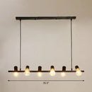 GobekUsa Industrial Iron Ceiling Light: Black Naked Bulb Pendant Spotlight for Dining Room Island
