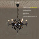 GobekUsa Industrial Iron Chandelier | Retro Globe Pendant Lighting for Living Room & Kitchen