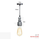 GobekUsa Iron Pipe Pendant Lights Holder Retro Loft Indoor Ceiling Hanging Lamp