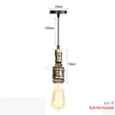 GobekUsa Iron Pipe Pendant Lights Holder Retro Loft Indoor Ceiling Hanging Lamp