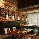GobekUsa Iron Pipe Pendant Lights Holder Retro Loft Indoor Ceiling Hanging Lamp