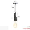 GobekUsa Iron Pipe Pendant Lights Holder Retro Loft Indoor Ceiling Hanging Lamp