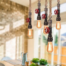 GobekUsa Iron Pipe Pendant Lamp Retro Loft Hanging Light