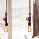 GobekUsa Iron Pipe Pendant Lamp Retro Loft Hanging Light