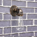 Industrial iron pipe wall sconce bedroom brass filament light by Decorbites