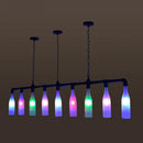 GobekUsa Industrial Iron Pipe Wine Bottle Pendant Light - Multi-Color Island Lamps