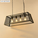GobekUsa Industrial Iron Wire Mesh Pendant Light - Black 4-Light Island Lamp for Dining Room