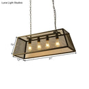 GobekUsa Industrial Iron Wire Mesh Pendant Light - Black 4-Light Island Lamp for Dining Room