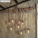 GobekUsa Industrial Island Pendant Light - Exposed Bulb Rope Design - Dining Room Hanging Lamp in Beige (4/8 Light)