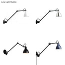 GobekUsa Modern Black/Gray Domed Wall Sconce Light with Adjustable Metallic Arm - 1 Head, 23.5"+8"/16"+8" Length