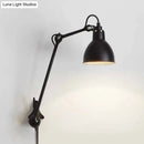 GobekUsa Modern Black/Gray Domed Wall Sconce Light with Adjustable Metallic Arm - 1 Head, 23.5"+8"/16"+8" Length