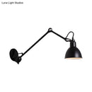 GobekUsa Modern Black/Gray Domed Wall Sconce Light with Adjustable Metallic Arm - 1 Head, 23.5"+8"/16"+8" Length