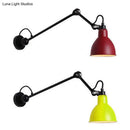 GobekUsa Modern Black/Gray Domed Wall Sconce Light with Adjustable Metallic Arm - 1 Head, 23.5"+8"/16"+8" Length