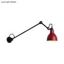 GobekUsa Modern Black/Gray Domed Wall Sconce Light with Adjustable Metallic Arm - 1 Head, 23.5"+8"/16"+8" Length