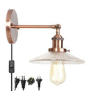 GobekUsa Industrial Loft LED Wall Light for Bedroom, Bathroom, Stairs - Plug In Iron Lamp
