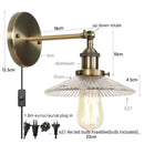 GobekUsa Industrial Loft LED Wall Light for Bedroom, Bathroom, Stairs - Plug In Iron Lamp