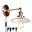 GobekUsa Industrial Loft LED Wall Light for Bedroom, Bathroom, Stairs - Plug In Iron Lamp