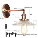 GobekUsa Industrial Loft LED Wall Light for Bedroom, Bathroom, Stairs - Plug In Iron Lamp