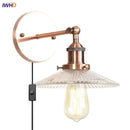 GobekUsa Industrial Loft LED Wall Light for Bedroom, Bathroom, Stairs - Plug In Iron Lamp