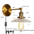 GobekUsa Industrial Loft LED Wall Light for Bedroom, Bathroom, Stairs - Plug In Iron Lamp
