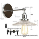 GobekUsa Industrial Loft LED Wall Light for Bedroom, Bathroom, Stairs - Plug In Iron Lamp