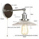 GobekUsa Industrial Loft LED Wall Light for Bedroom, Bathroom, Stairs - Plug In Iron Lamp