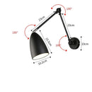 GobekUsa Adjustable Swing Long Arm LED Wall Lamp for Bedroom Study Living Room