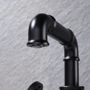 GobekUsa Black Brass Bathroom Faucets Dual Handle Water Mixer Tap