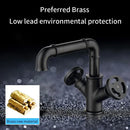 GobekUsa Black Brass Bathroom Faucets Dual Handle Water Mixer Tap