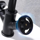 GobekUsa Black Brass Bathroom Faucets Dual Handle Water Mixer Tap