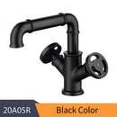 GobekUsa Black Brass Bathroom Faucets Dual Handle Water Mixer Tap