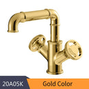 GobekUsa Black Brass Bathroom Faucets Dual Handle Water Mixer Tap