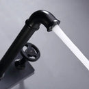 GobekUsa Industrial Style Wall Mounted Black Basin Faucet with Dual Handles