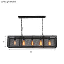 GobekUsa Industrial Mesh Shade Pendant Light with 5 Black Iron Heads for Dining Room Island