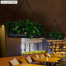 GobekUsa Industrial Metal 2-Head Black Rectangular Island Lighting Fixture - LED Ceiling Light for Restaurants and Plants