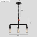 GobekUsa Industrial Metal 3-Head Hanging Light with Red Valve Decor - Water Pipe Restaurant Island Lamp