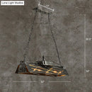 GobekUsa Industrial Metal 4-Light Suspension Lamp with Hollow-out Design for Dining Room Island