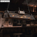 GobekUsa Industrial Metal 4-Light Suspension Lamp with Hollow-out Design for Dining Room Island