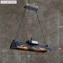 GobekUsa Industrial Metal 4-Light Suspension Lamp with Hollow-out Design for Dining Room Island
