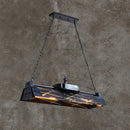 GobekUsa Industrial Metal 4-Light Suspension Lamp with Hollow-out Design for Dining Room Island
