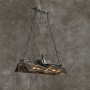 GobekUsa Industrial Metal 4-Light Suspension Lamp with Hollow-out Design for Dining Room Island