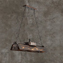 GobekUsa Industrial Metal 4-Light Suspension Lamp with Hollow-out Design for Dining Room Island