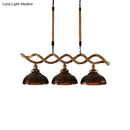 GobekUsa Industrial Metal and Rope Pendant Light - Rustic Kitchen Island Lamp Kit with 3 Lights