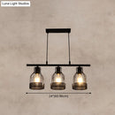 GobekUsa Industrial Metal Bar Chandelier: Black Birdcage Island Lighting Fixture