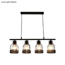 GobekUsa Industrial Metal Bar Chandelier: Black Birdcage Island Lighting Fixture