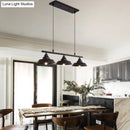 GobekUsa Industrial Metal Barn Shade Dining Room Chandelier with 3 Black Hanging Light Bulbs