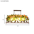 GobekUsa Industrial Metal Birdcage Flower Island Lamp: Black, 3/4 Heads, Hanging Ceiling Light for Restaurants