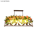 GobekUsa Industrial Metal Birdcage Flower Island Lamp: Black, 3/4 Heads, Hanging Ceiling Light for Restaurants